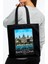 Lizbon Portekiz 35X40 cm Boston Dublin Kiev Atina Kadın Kanvas Siyah Omuz Çantaları Harajuku Çanta Tote Eko Yeniden Kullanılabilir Pamuk Katlanabilir Alışveriş Çantaları (Yurt Dışından) 5
