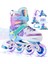 Deniz Kızı Işıklı Paten 2+2 Kız Çocuk Pateni Silikon Teker,taşıma Çantalı 3 In 1 Teker 1