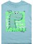 Sevimli Dinozor Baskılı Erkek Bebek Tshirt Mavi 3