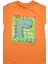 Sevimli Dinozor Baskılı Erkek Bebek Tshirt Turuncu 3