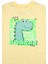 Sevimli Dinozor Baskılı Erkek Bebek Tshirt Sarı 4