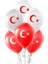 12 Adet Ay Yıldız Baskılı Balon - 23 Nisan Süslemeleri 1