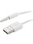 3,5 mm Fiş Ses Aux'tan USB 2.0 Fiş Adaptörü Şarj Kablosu 1m Beyaz (Yurt Dışından) 1