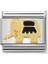 Composable Classic Dekoratif Link - Hayvanlar - Siyah Fil - (23 Black Elephant) 18K Altın 1