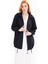 Kadın Taşlı Fermuar Detaylı Kapüşonlu Kap 1000 Siyah 1