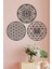 Ahşap Yaşam Çiçeği Sri Yantra ve Mandala Üçlü Dekoratif Tablo Duvar Süsü 2
