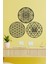 Ahşap Yaşam Çiçeği Sri Yantra ve Mandala Üçlü Dekoratif Tablo Duvar Süsü 4