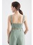 Kadın Mint Yeşili Kalın Askılı Crop Bluz 5