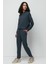 Fitilli Kapüşonlu Sweatshirt Pantolon Takım 9131 Füme 3