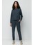 Fitilli Kapüşonlu Sweatshirt Pantolon Takım 9131 Füme 5