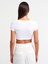 30876 Kısa Kollu Crop Top-Beyaz 2