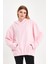 Pembe Hoodie, Oversize Hoodie, Kadın Hoodie, Kanguru Cepli Hoodie, Lastikli Hoodie 2