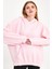 Pembe Hoodie, Oversize Hoodie, Kadın Hoodie, Kanguru Cepli Hoodie, Lastikli Hoodie 5