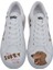 Kadın Vegan Deri Beyaz Sneakers - Mini Puppy Tasarım 1