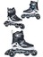Siyah Inline Paten Beyaz LED Işıklı Silikon Teker Taj-J1 Pro 3 In 1 Teker Ayarlı 4