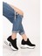 Kadın Siyah Taşlı Gizli Dolgu Topuk Sneakers 1