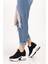 Kadın Siyah Taşlı Gizli Dolgu Topuk Sneakers 3