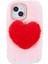 iPhone 15 Plus Fluffy Peluş + Tpu Love Heart Tasarım TeIefon Kılıfı (Yurt Dışından) 1