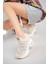 Kadın Bej Taşlı Gizli Dolgu Topuk Sneakers 3