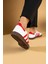 Bağcıklı Comfort Taban 3 Şeritli Kadın Sneaker 001-1009-24BEYAZKIRMIZI 3