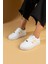Bağcıklı Comfort Taban Şeritli Kadın Sneaker 001-1005-24BEYAZPUDRASARI 1