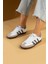 Bağcıklı Comfort Taban 3 Şeritli Kadın Sneaker 001-1009-BEYAZSIYAHŞAL 1