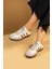 Bağcıklı Comfort Taban 3 Şeritli Kadın Sneaker 001-1009-24BEJKAHVE 2