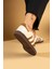 Bağcıklı Comfort Taban 3 Şeritli Kadın Sneaker 001-1009-24BEJKAHVE 3