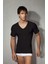 Siyah Erkek Pamuklu V Yaka Kısa Kol Tişört 1