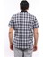 Erkek Büyük Beden Yarım Patlı Siyah-Gri Ekose Likralı Pamuk Düğmeli Yaka Cepli Kısa Kol Gömlek Kk-8041-Tss 3