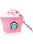Air Pods Pro ve Pro 2.nesil Uyumlu 3D Silikon Kılıf Sevimli Starbucks Pembe 1