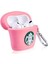 Air Pods Pro ve Pro 2.nesil Uyumlu 3D Silikon Kılıf Sevimli Starbucks Pembe 2