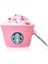 Air Pods Pro ve Pro 2.nesil Uyumlu 3D Silikon Kılıf Sevimli Starbucks Pembe 3