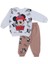 Erkek Bebek Mickey Mouse Baskılı Şapkalı Alt Üst 2'li Takım 1