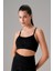 Siyah File Detaylı Sporcu Sütyeni 1