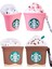 2'li Set - 1. ve 2. Nesil Pembe ve Kahverengi Starbucks Uyumlu Ikili Kulaklık Kılıfı Seti 2