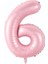 6 Rakam Açık Pembe Folyo Balon 80 cm 1