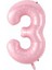 3 Rakam Açık Pembe Folyo Balon 80 cm 1