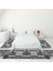 Dijital Baskılı Kaymaz Taban Yıkanabilir Patchwork Üçlü Yatak Odası Takımı, Patchwork-16-Gri, 1