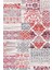 Dijital Baskılı Kaymaz Taban Yıkanabilir Patchwork Üçlü Yatak Odası Takımı, Patchwork-02-Kırmızı, 2
