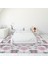 Modern Şık Dijital Baskılı Kaymaz Taban Yıkanabilir Üçlü Yatak Odası Takımı, Modern-06-Pembe, 1