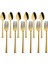 Parlak Gold Tatlı Çatal ve Kaşık Seti - 12 Adet Kahvaltı Pasta Tatlı Çatal Kaşık Seti Kutulu Set 1
