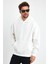 Beyaz Hoodie, Oversize Sweatshirt, Erkek Hoodie, Kanguru Cep Kapüşonlu 5