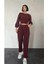 Elbee Fashion Woman Sweat ve Pantolon Eşofman Takım - Bordo 1