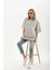 Unisex Taş Desenli Oversize T-Shirt - Gri 3