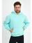 Açık Mavi Hoodie, Oversize Sweatshirt, Erkek Hoodie, Kanguru Cep Kapüşonlu 3