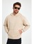Bej Hoodie, Oversize Sweatshirt, Erkek Hoodie, Kanguru Cep Kapüşonlu 3