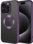 iPhone 15 Pro Max - Uyumlu Tek Kamera Çerçeveli Logo Gösteren Appfube Omega Kapak-Derin Mor 1
