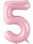 5 Rakam Açık Pembe Folyo Balon 80 cm 1