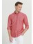 Erkek Bordo Düğmeli Yaka Kolay Ütülenebilir Pamuklu Slim Fit Dar Kesim Oxford Gömlek 2